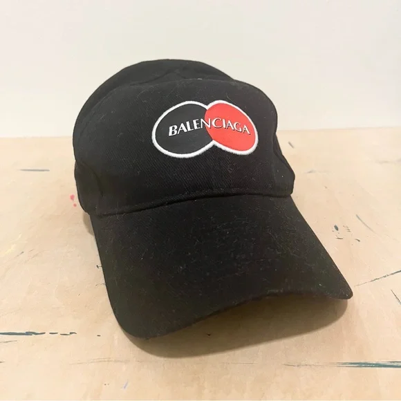 NWOT BALENCIAGA cap hat black mastercard style logo - Picture 3 of 7